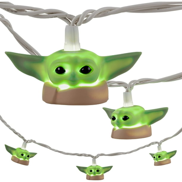 Cadena de luces STAR WARS Baby Yoda Grogu, 10 LED, 3 m, color blanco frío