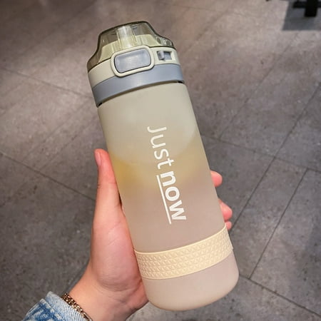 

Hhdxre Sports Bottle with Soft Sucker 600ml Cute Scale Water Bottle Flip Top Lid with Lock Gradient Color for Outdoor Travel(Yellow-green Single Cup)