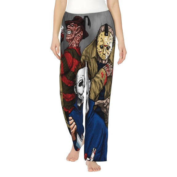 Michael Myers Women's Pajama Pants, Comfy All Over Print Lounge Pants Casual Sleepwear with Pockets & Drawstring