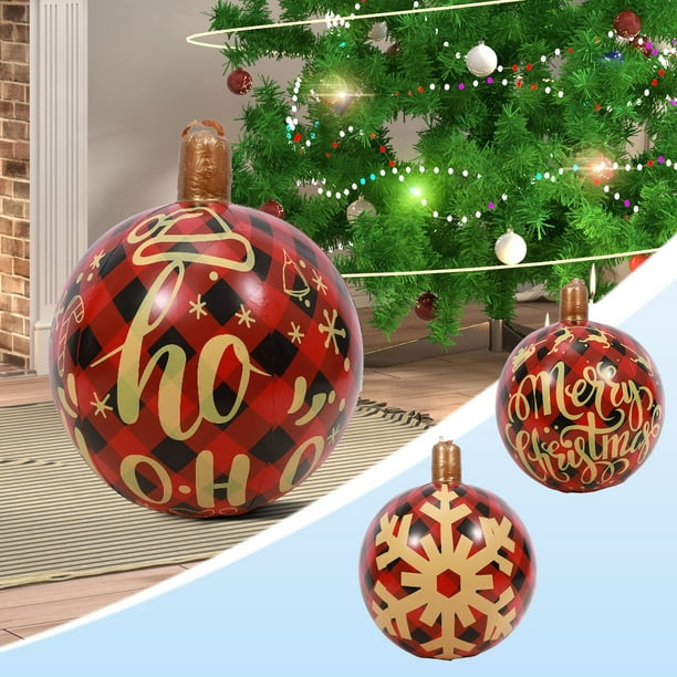 Exteriores Inflables, Pvc Luminoso, Diseño Único, Ideal Patio, Porche, Jardín, Fácil de Instalar, Resistente Al Viento, 60 Cm de Diámetro, Ideal Espíritu Navideño.