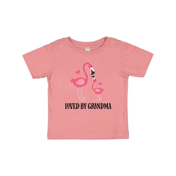 Inktastic Grandma Loves Me Flamingo Grandchild Girls Baby T-Shirt