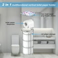 thumbnail image 4 of stusgo Inserted Tube Upgraded Toilet Paper Holder Free Standing, Paper Roll Dispenser with Top Storage Shelf for Bathroom-Silver, 4 of 7