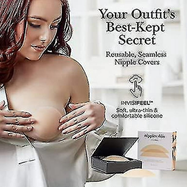 Nippies Nipple Cover - Sticky Adhesive Silicone Nipple Pasties - Reusable Pasty  Nipple Covers For Women With Travel Box 