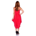 thumbnail image 4 of SR Women's Casual Solid Spaghetti Strap Loose Fit Harem Jumpsuit, 1X, Red, 4 of 4