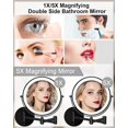thumbnail image 4 of UTAH-Rechargeable Wall Mounted Lighted Makeup Mirror 8 Inch Bathroom Mirror Double-Sided 1X/5X Magnification 3 Color Lights Dimmable LED Vanity Mirror Touch Screen 360° Swivel 13 Inch Extendable, 4 of 4