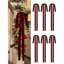 6 Pcs Large Velvet Bows Christmas Tree Ornaments, NOGIS 23.6x15.7 Inch Vintage Velvet Ribbon Bows for Tree Garland Wreath Indoor Xmas Decorations (Wine Red)