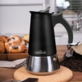 thumbnail image 6 of Stainless Steel Espresso Maker 3-cup, Black, 6 of 10