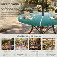 thumbnail image 6 of Round Outdoor Tablecloth with Umbrella Hole and Zipper, Teal Green Ombre Tablecloth with Elastic Waterproof, Contemporary Gradient Abstract Art Patio Table Covers for 55" - 60" Picnic Pool Tables, 6 of 9