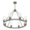 thumbnail image 6 of Hunter - Hartland 8-light Matte Silver, Large Chandelier, Dimmable, Casual Style, Wagon Wheel Shaped, for Bedrooms, Dining, Living Rooms - 19010, 6 of 9