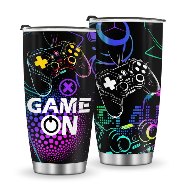 Vaso para beber Jekeno Gamer, 591 ml, acero inoxidable