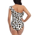 thumbnail image 6 of Yiaed Heart Leopard Print Women One Piece Swimsuits Tummy Control One Shoulder Bathing Suits Pattern Ruffle Swimwear-XX-Large, 6 of 8
