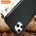 thumbnail image 4 of Bananq - Funda para teléfono con ranura para tarjetas deslizante para iPhone 16, 15, 14 Plus, 13, 12 Mini, 11 Pro Max, a prueba de golpes, tipo billetera y tarjetero, 4 of 5