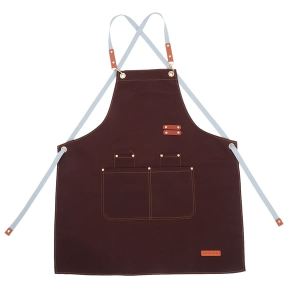 MINLIXIN Chef Apron Water Resistant Canvas Cross Back Adjustable Full Coverage Apron for Men Women Gardening Painting Coffee