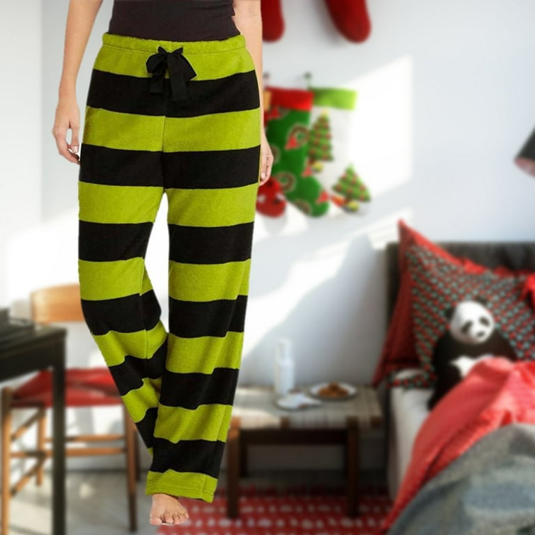 Christmas New Loose Print Grinch Stole Grinch Stole Lady Grinch Pajama Pants Wide Leg Pants