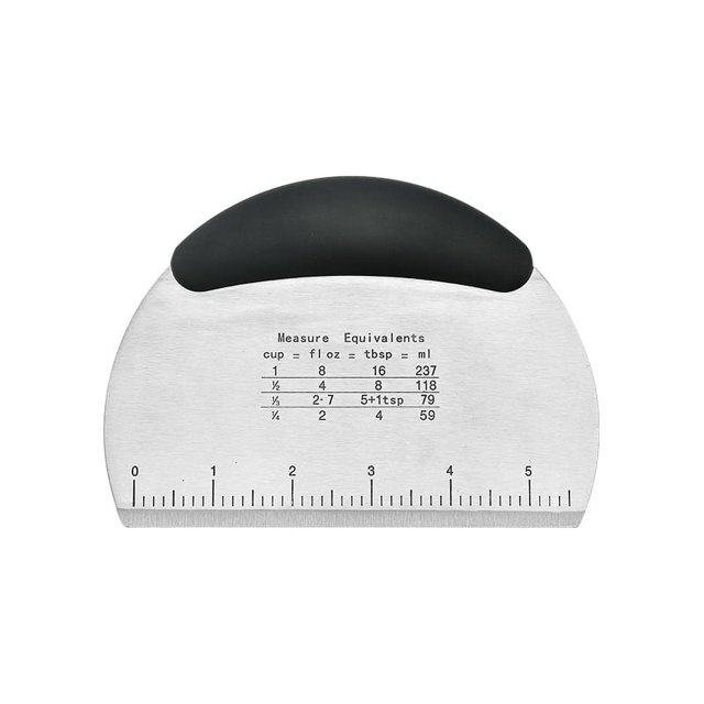 Raspador de masa, cuerno de pastelería, cortador de masa de plástico, raspador de masa de plástico y acero inoxidable para cocina, pastelería, tortitas