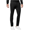 thumbnail image 2 of GuangCheng Mens Dress Pants,Slim Fit,Stretch,Chino Pants,Flat Front,Work Suit Trousers ,Black,Size 2XL, 2 of 5