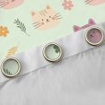 thumbnail image 4 of Manfei Funny Kitten Blackout Curtains Set of 2 (38x54 Each), Kawaii Blossoms Flower Living Room Curtains, Mint Green, 4 of 6