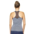 thumbnail image 4 of Expert Brand Women's Airstretch™ Racerback Mesh Panel Tank Top, Heather Navy, Small, 4 of 5