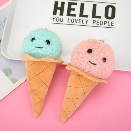

HYDa Cartoon Plush Pendant Lovely Colorful High Simulated Mini Ice Cream Plush Pendant for Bedroom