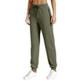 thumbnail image 6 of Arlun,Sweatpants for Women Oversized Stretchy High Waisted Drawstring Lightweight Comfy Baggy Pants Zipper Pockets Foot Binding Elastic Sports Trousers Army Green XL, 6 of 6