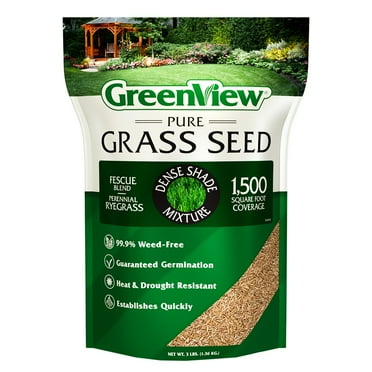 GreenView Pure Grass Seed Dense Shade Mixture, 3 lb. Bag – Covers up to 1,500 sq. ft.