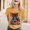 Yellow, variant on Graphic Tennis Tees for Women T-Shirts Cat Ramen Graphic Tee for Women Anime Top Casual Crewneck Shirt Lightweight Everyday Wear Beige M