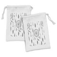 thumbnail image 1 of Arrow Fabric Pouch Set of 2, Anthique Dreamcatchers Feathers and Arrows Design Western, Small Drawstring Bag for Toiletries Masks and Favors, 9" x 6", Black White, by Ambesonne, 1 of 2