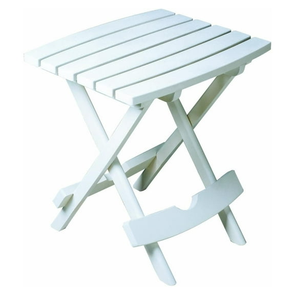 Quik-Fold Side Table - Plastic Patio Folding Table, White - Camping, Dorm, Backyard - UV Resistant, 25lb Capacity, Compact Storage - Made in USA 1