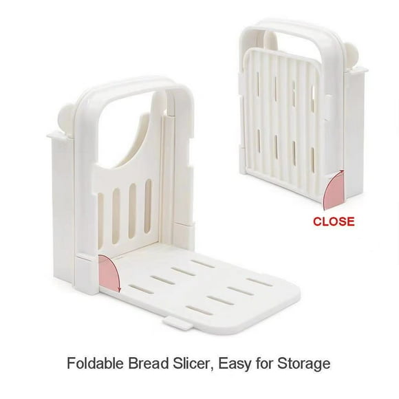 Bread Slicer for Homemade Bread, Compact Bread Slicing Guide 3 Sizes Bread Loaf Slicer Thin Bread Cutter, Foldable Plastic Bread Slicer Machine, Manual Bread Slicer for Kitchen