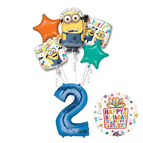 ~ Birthday Party Supplies Blue 5pc DESPICABLE ME 2 WALL POSTER DECORATING KIT