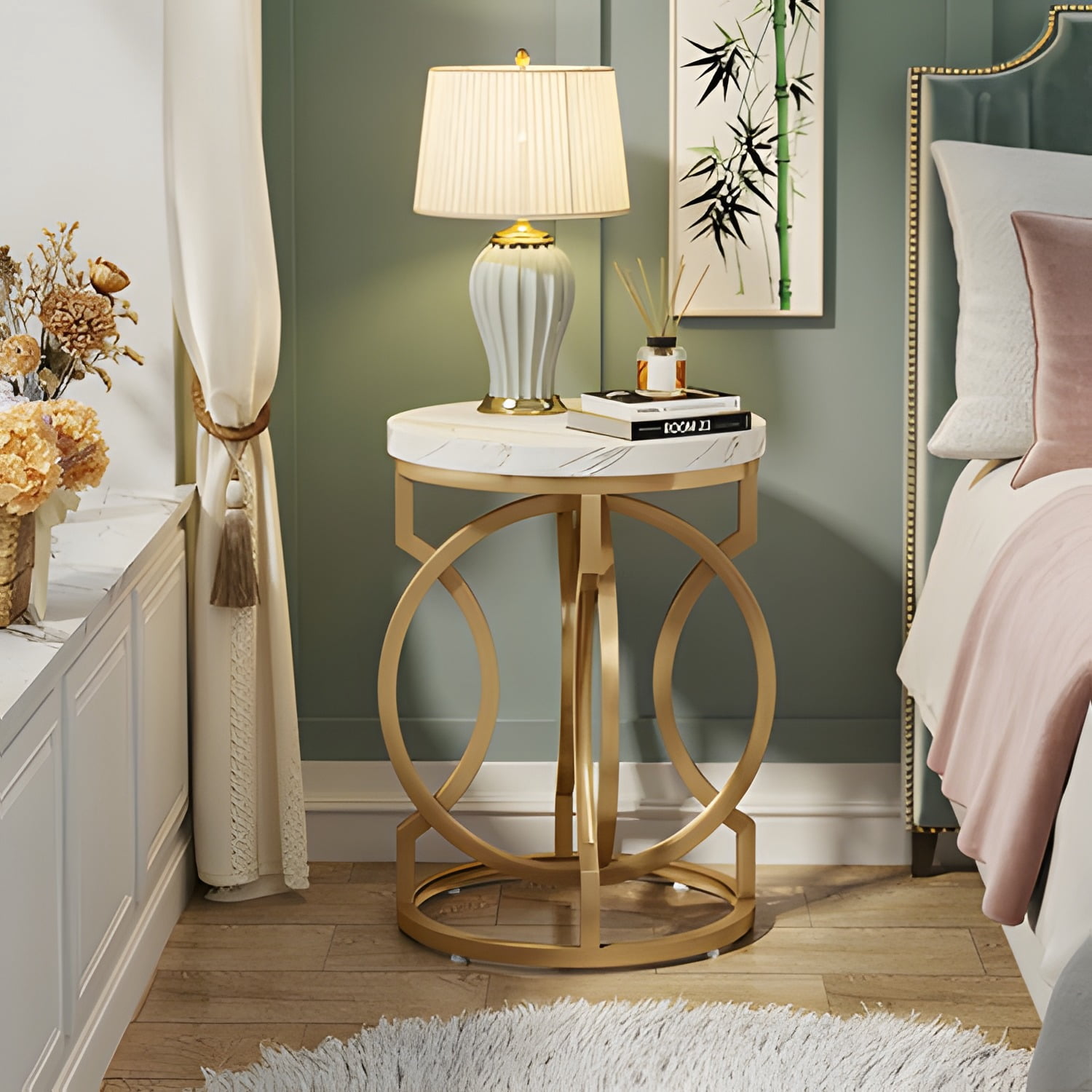 Narrow End Table, MDF Construction, Cross Fishtail Design for Living Room/Bedroom/Office as Side Table/Nightstand