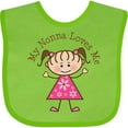 thumbnail image 3 of Inktastic My Nonna Loves Me Girls Baby Bib, 3 of 4