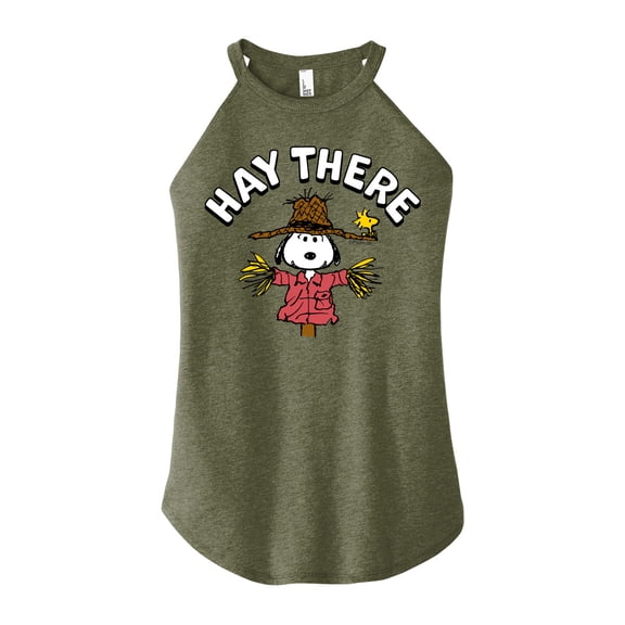 Peanuts - Snoopy Scarecrow Hay There - Juniors High Neck Tank Top