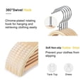 thumbnail image 3 of Perchas de madera TOPIA HANGER, elegantes y antideslizantes, paquete de 30 unidades, CT63N30, 3 of 7