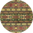thumbnail image 1 of Ahgly Company Indoor Round Abstract Copper Green Southwestern Area Rugs, 3' Round, 1 of 6