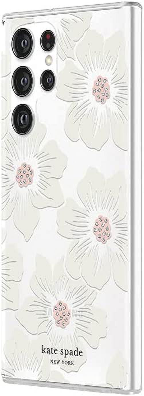 【kate spade】GALAXY S22ケース クリア ホワイト フラワー 花柄 Kate Spade New York Protective Hardshell Case for Samsung