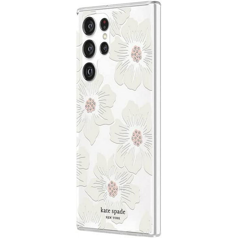 【kate spade】GALAXY S22ケース クリア ホワイト フラワー 花柄 Kate Spade New York Protective Hardshell Case for Samsung