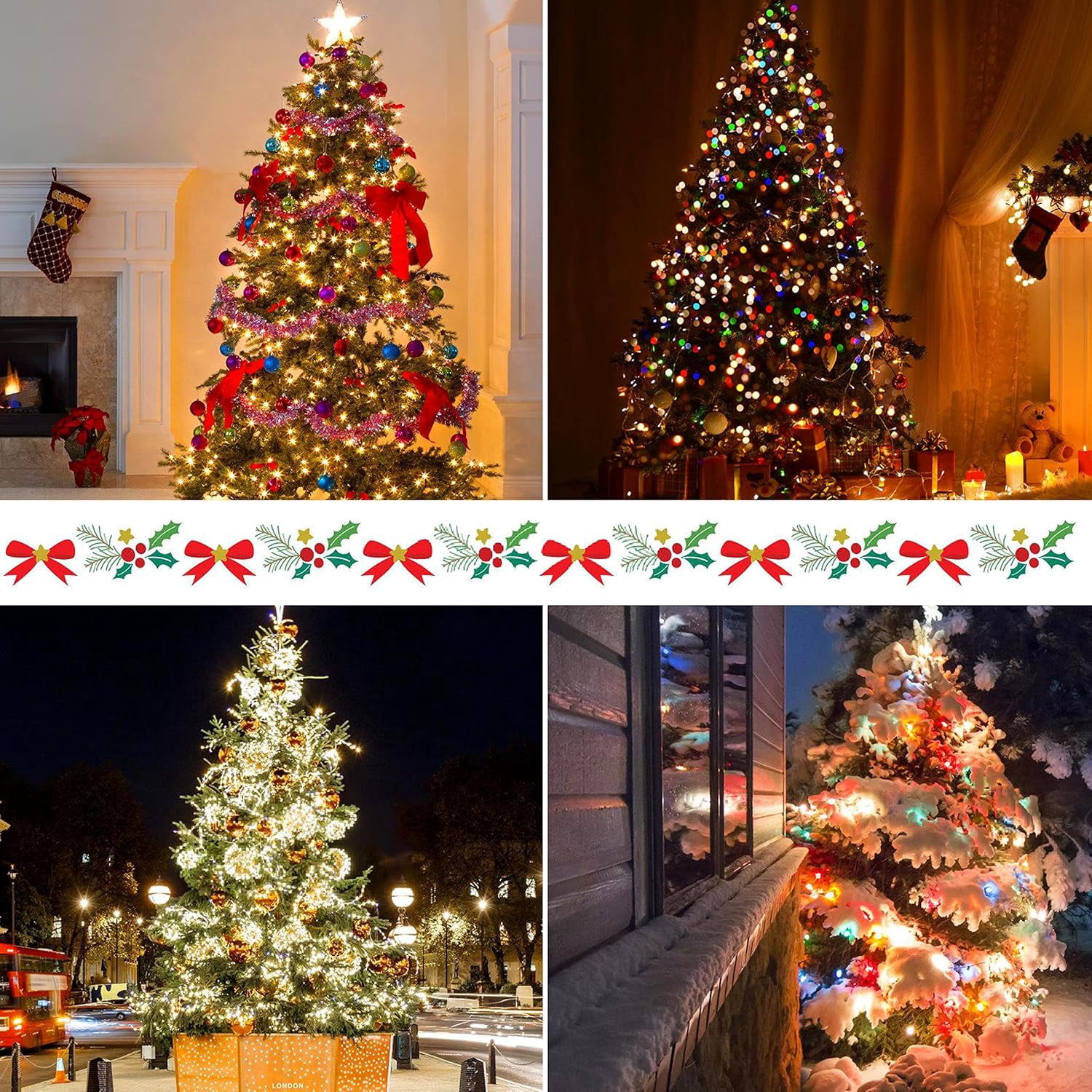 Uncahome Christmas Tree Lights,6.7FT X 16 Lines Christmas Lights,416 LED Waterfall Tree Topper Lights with Remote & 8 Lighting Modes,suitable for Indoor Outdoor Yard Party Xmas Decoration