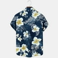 thumbnail image 4 of Men's Shirt Plus Size Big and Tall Short Sleeve Hawaiian Printed Lightweight Shirts Summer Casual Beach Fashion Tops Pullover Blouses T-Shirts Blue L, 4 of 4