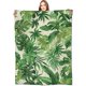 thumbnail image 1 of Manta de hojas verdes tropicales, manta de hojas botánicas exuberantes con plantas, regalos de cumpleaños para niñas, mujeres y amantes de la naturaleza, vellón suave y ligero, para sofá, cama,, 1 of 8