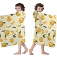 thumbnail image 4 of Yellow Lemon Fruit Slices White Pattern Hooded Bath Towel，60"x35" for Ages 3 To 12 Kids, Quick Dry Lightweight Soft Microfiber Hood Beach Towel Cover Up for Kids, 4 of 7