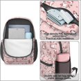 thumbnail image 4 of Cow and Flower Pink Pattern 17" Waterproof Oxford School Backpacks for Teens, S-Shape Padded Straps, for School, Travel, Hiking, Camping, 4 of 5
