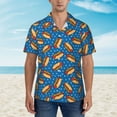 thumbnail image 2 of Balery Hot Dog 1 Camisas hawaianas de manga corta para hombre, camisas playeras de corte holgado, camisas de vacaciones con botones,Medium, 2 of 7