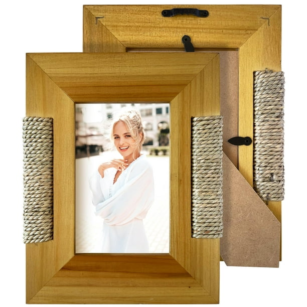Marco de fotos Fairwood Way Wood Rattan 4x6