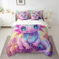 thumbnail image 2 of Erosebridal Cute Axolotl Bedding Sets, Bling Diamond Comforter Sets with Sheets, Magic Sealife Reversible Bed Sheets Set, Breathable Bedroom Decor, 7 Pieces, 2 of 6