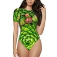 thumbnail image 2 of Fotbe Cactus And Succulents Women's Crew Neck Short Sleeves Bodysuit Tops Round Neck Slim Sleeveless Soft Comfortable Basic-Large, 2 of 7