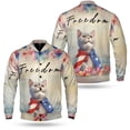 thumbnail image 3 of Freedom British Shorthair on Independence Day 4th of July All Over Print 3D Baseball Jacket Cat Lover Kitten Owner Gifts Bomber Jacket Softball - 01005, 3 of 6