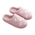 thumbnail image 7 of GrmtClth Holiday Halloween Themed House Slippers Multiple Ghost Pattern Thick Warm Fleece Lining Wear Resistant Sole Shoes Pink 40(US/8), 7 of 7