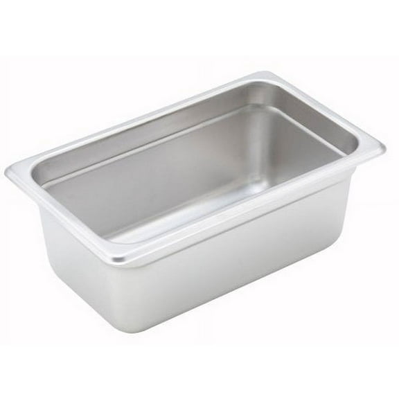 Winco Anti-Jamming Steam Table Pan Silver, 10.5" Length x 6.4" Width x 3.8" Height | 1/Each
