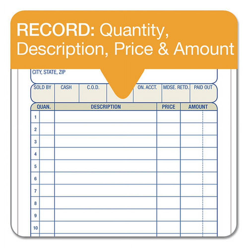 "Carbonless Sales Order Book, Three-Part Carbonless, 4.19 X 7.19, 50 Forms | Bundle of 5 Each"